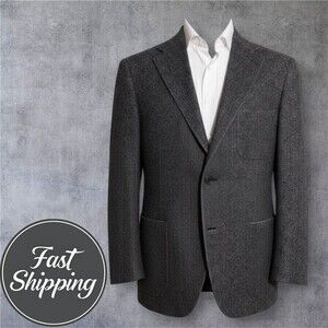 VINTAGE IZOD Mens 42R Wool Blazer Sport Coat Herringbone Jacket Made in USA
